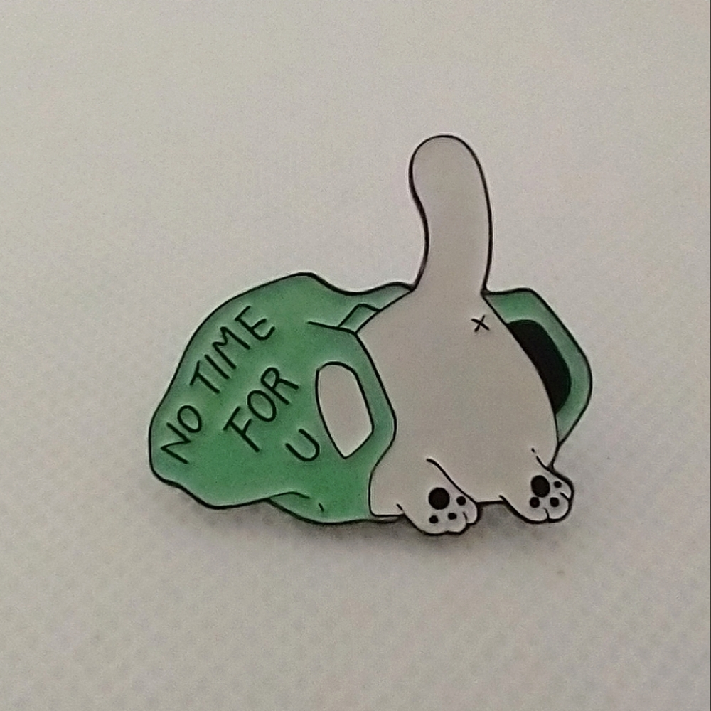 🧁 3/$30 No Time For You Cat in A Bag Enamel Pin NEW